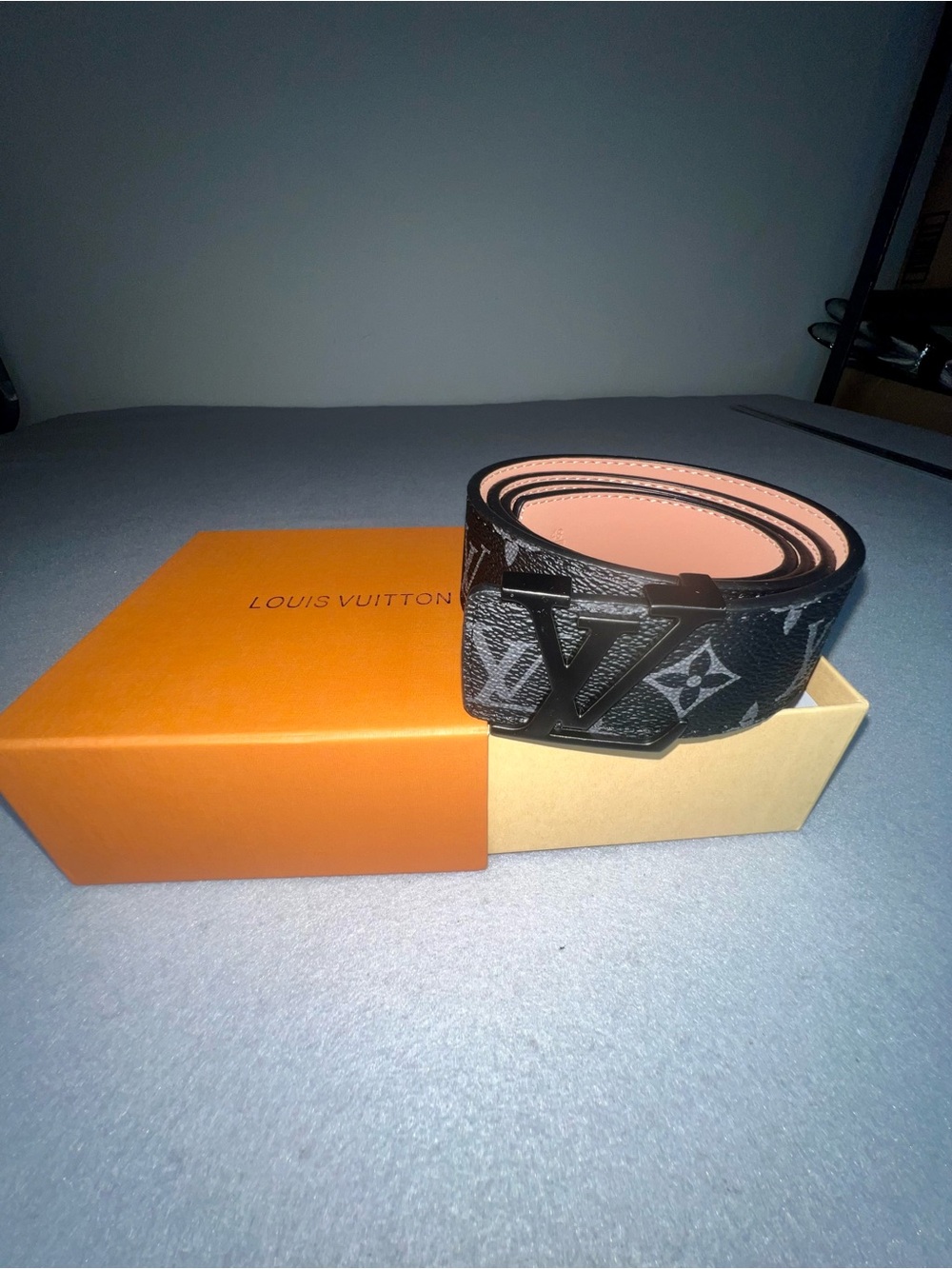 Louis Vuitton Monogram Eclipse Belt with Matte Black LV Buckle (Size 120/48)